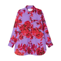 az factory chemise à imprimé hibiscus - violet