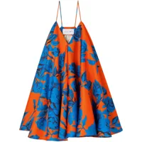 az factory robe courte à imprimé tiger lily - orange