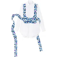 az factory robe-chemise lili à effet superposé - blanc