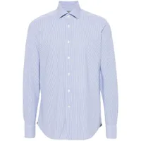 corneliani chemise en popeline à rayures - bleu