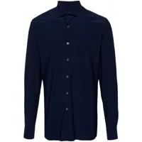 corneliani chemise à col italien - bleu