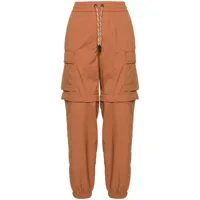 moncler grenoble pantalon cargo à patch logo - marron