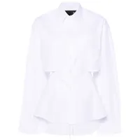 r13 chemise en coton à dos ouvert - blanc