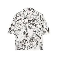 charles jeffrey loverboy chemise en coton biologique à imprimé graphique - blanc