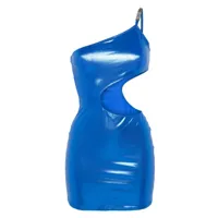 moschino robe courte métallisée - bleu