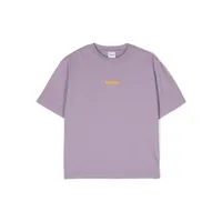 aspesi kids t-shirt en coton à logo brodé - violet