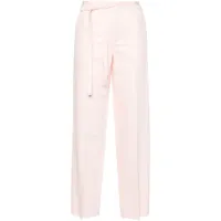 kenzo pantalon droit à taille ceinturée - rose