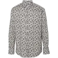 karl lagerfeld chemise en popeline à fleurs - gris
