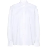 laneus chemise en coton à dos ouvert - blanc