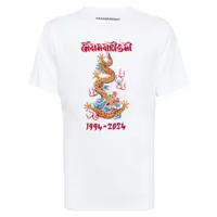maharishi t-shirt descending dragon - blanc