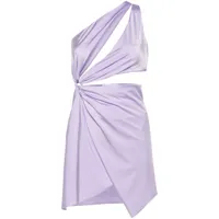 amen robe mi-longue satinée à design asymétrique - violet