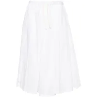 société anonyme jupe mi-longue à design plissé - blanc