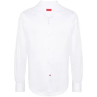 isaia chemise à col cubain - blanc