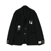 undercover patch-detail single-breasted blazer - noir