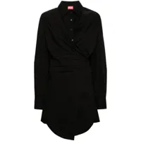 diesel robe-chemise d-sizen-n1 en popeline - noir
