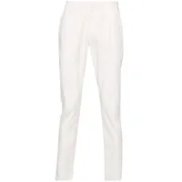dondup pantalon droit à plaque logo - blanc