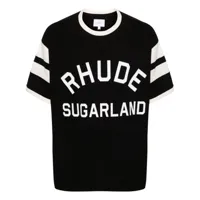 rhude t-shirt sugarland ringer en coton - noir