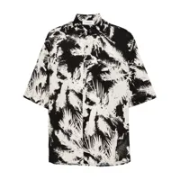laneus chemise à imprimé abstrait - noir