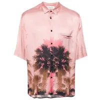 laneus chemise à imprimé palmier - rose