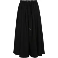 moncler jupe mi-longue à logo appliqué - noir