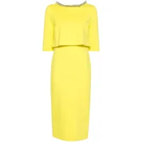 dorothee schumacher robe mi-longue à design superposé - jaune