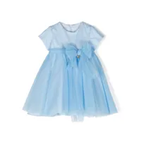 le bebé enfant robe en tulle à détail de nœud - bleu