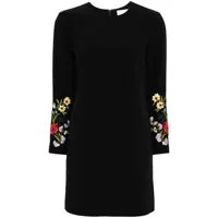 sachin & babi robe courte lily à fleurs brodées - noir