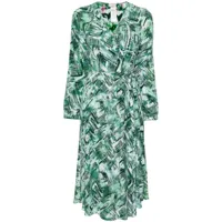 dvf diane von furstenberg robe-portefeuille leo à design réversible - vert