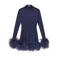 16arlington robe courte tevra à détails de plumes - bleu