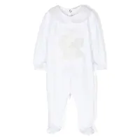 le bebé enfant pyjama à ourson brodé - blanc