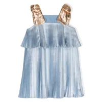 hucklebones london robe plissée à effet lamé - bleu