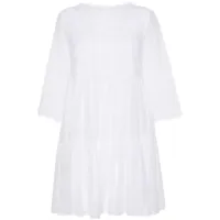 ermanno firenze robe courte à fleurs en dentelle - blanc