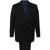 kiton costume en laine à simple boutonnage - noir