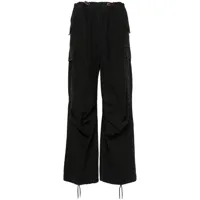 r13 pantalon ample en coton à poches cargo - noir