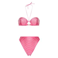 oséree bikini à ornements en cristal - rose