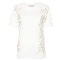 ermanno firenze chemise en coton à fleurs brodées - blanc