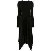 joseph robe mi-longue en maille à design plissé - noir