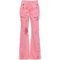 blumarine pantalon cargo à taille basse - rose