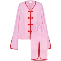sleeper pyjama louis à bords passepoilés - rose