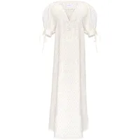 sleeper robe longue garden en lin - blanc