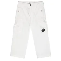 c.p. company kids pantalon droit à poches cargo - blanc