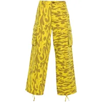 erl pantalon cargo à imprimé abstrait - jaune