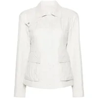 moncler veste matelassée à patch logo - blanc