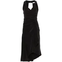 iro robe mi-longue jordane à fronces - noir