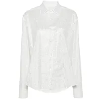 giuseppe di morabito chemise en popeline à ornements en cristal - blanc