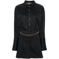 elisabetta franchi robe-chemise à détail de chaîne - noir