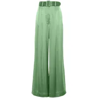 zimmermann pantalon droit à design plissé - vert