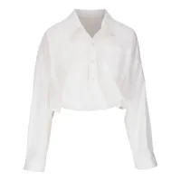r13 chemise en coton à coupe crop - blanc