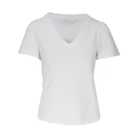 veronica beard t-shirt en coton à col v - blanc