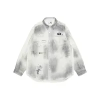 aape by *a bathing ape® chemise en coton à logo appliqué - blanc